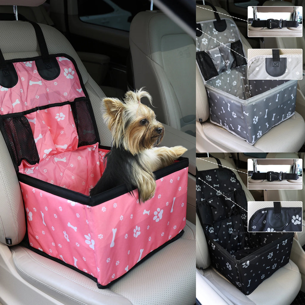 Asiento de Coche Impermeable y Elevador para Perros Pequeños