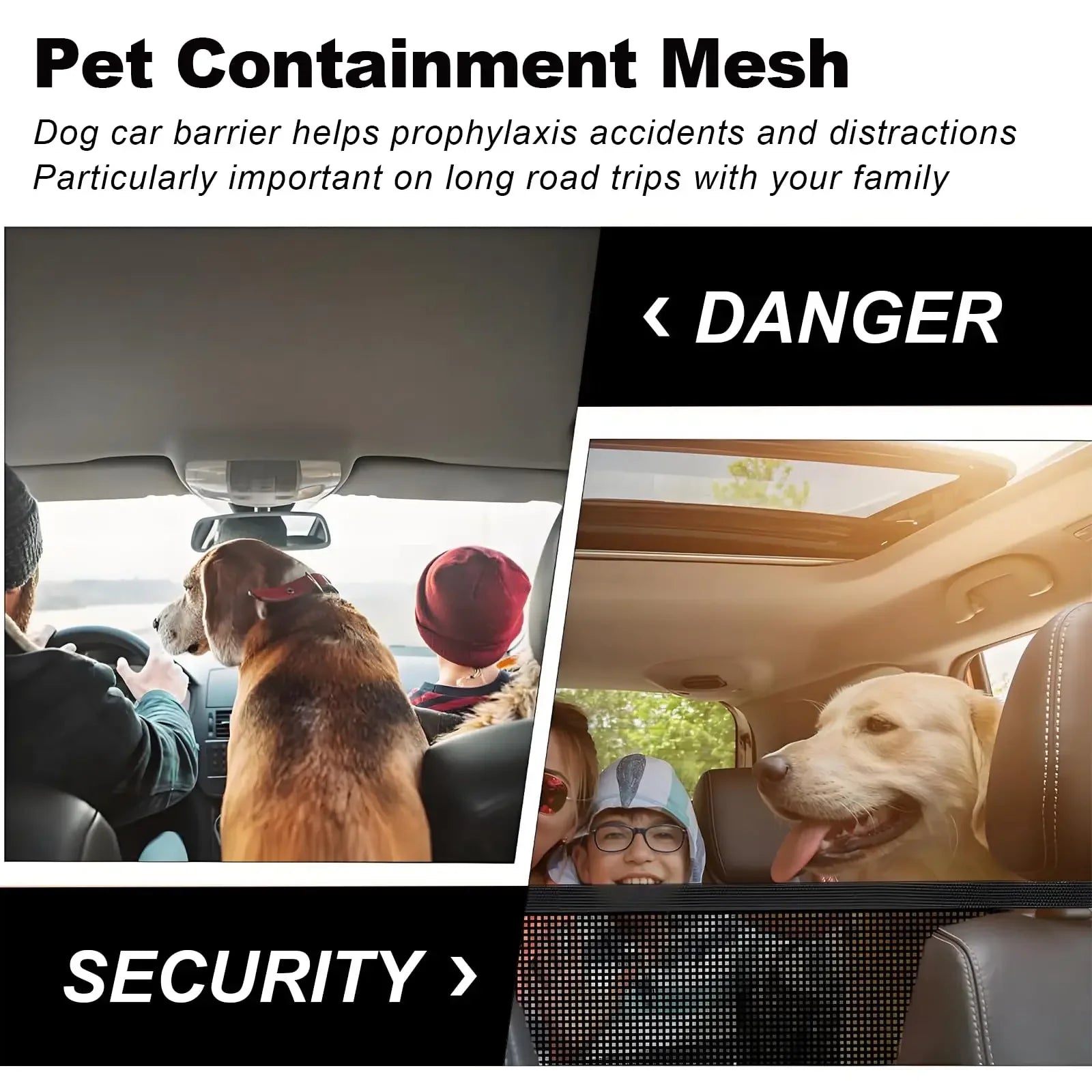 Red de Seguridad y Separación para Mascotas en el Coche (Universal)