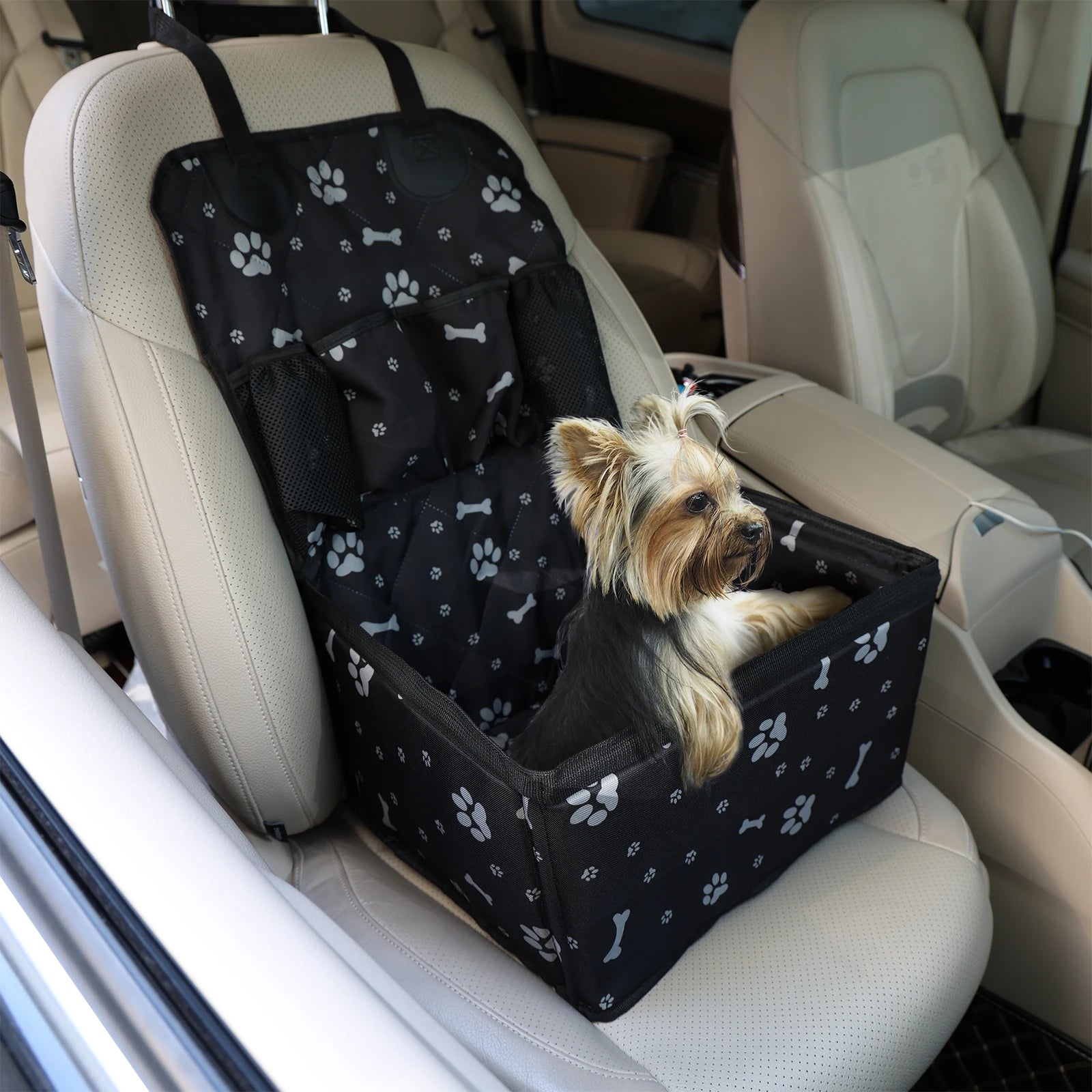 Asiento de Coche Impermeable y Elevador para Perros Pequeños